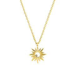 Collier Soleil en acier doré