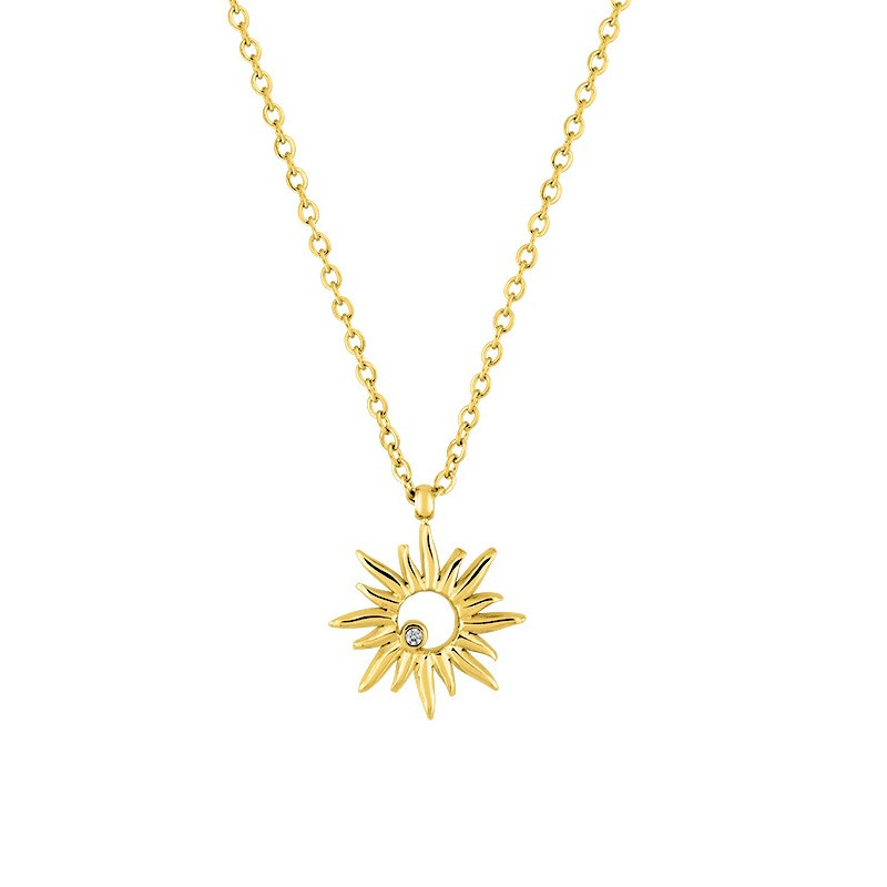 Collier Soleil en acier doré