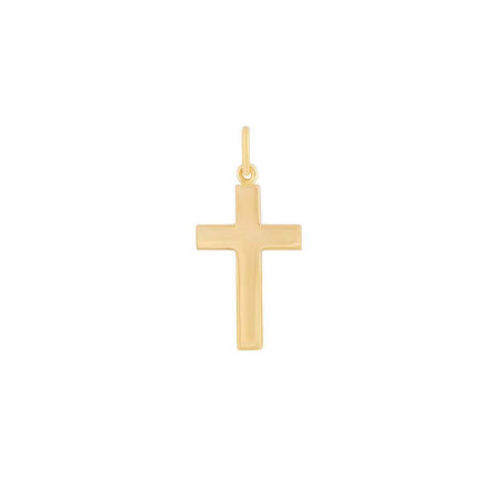 Pendentif Croix lisse en or jaune 750 millièmes