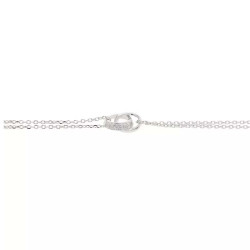 Bracelet double chaîne anneaux entrecroisés en argent