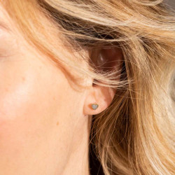 Boucles d'oreilles Coeurs avec Diamants, en or 750 millièmes