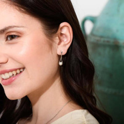 Boucles d'oreilles Goutte avec perles, en argent