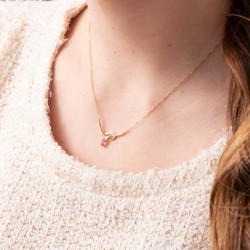 Collier Améthyste et Oxydes de zirconium, en or jaune