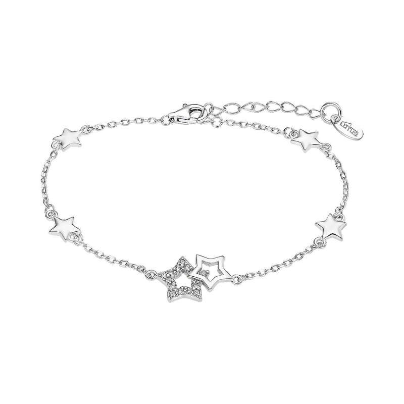 Bracelet double chaînes Lotus Silver, motifs Etoiles
