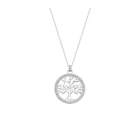 Collier Lotus Silver, Arbre de vie blanc - LP1746-1/1