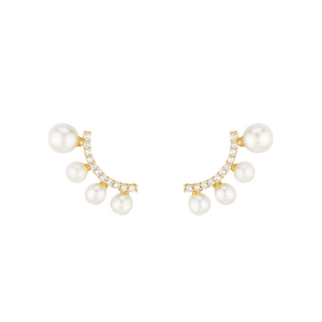 Boucles d'oreilles Perles de culture et or 375 millièmes
