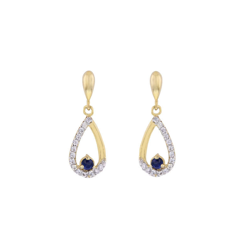 Boucles d'oreilles Gouttes Saphir