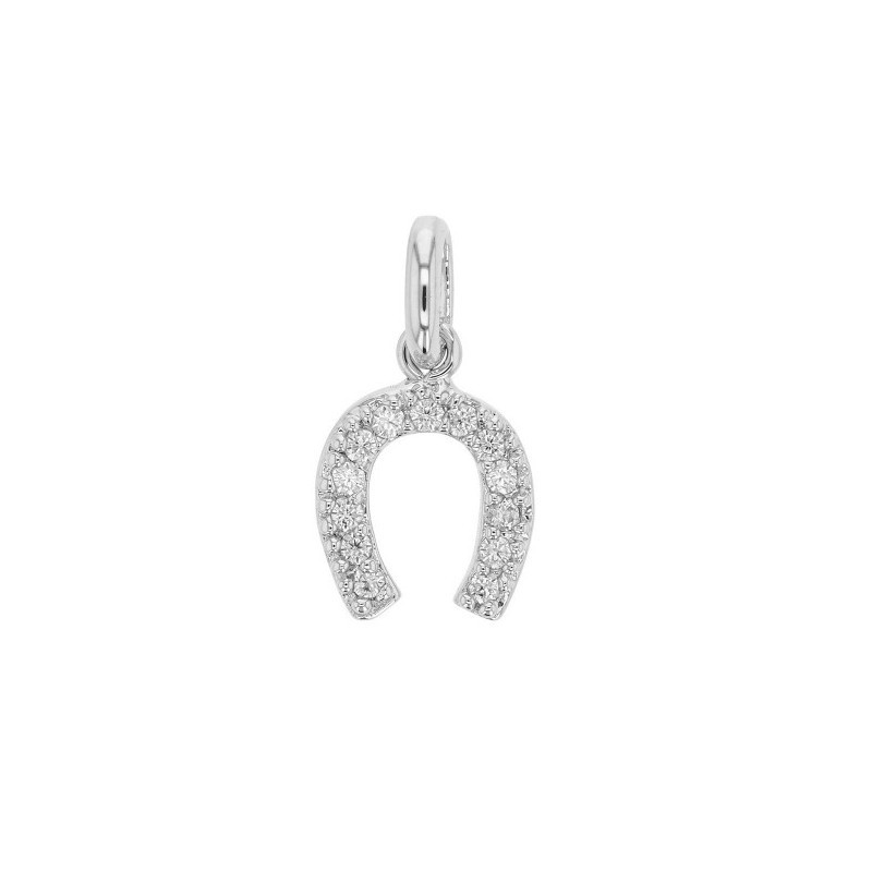 Pendentif Fer à cheval en argent et serti d'oxydes