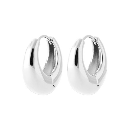 Boucles d'oreilles Créoles Bombées en argent pour femmes