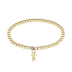 Bracelet Lacoste boules Crocodile Doré