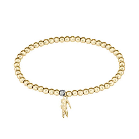 Bracelet Lacoste boules Crocodile Doré