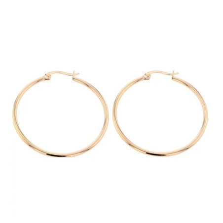 Les boucles d'oreilles Sully Rondes sont des créoles lisses en plaqué or