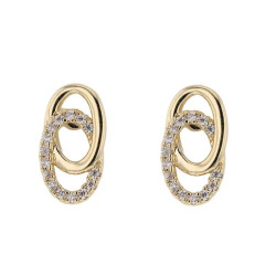Boucles d'oreilles Sully Doubles Ovales en plaqué or