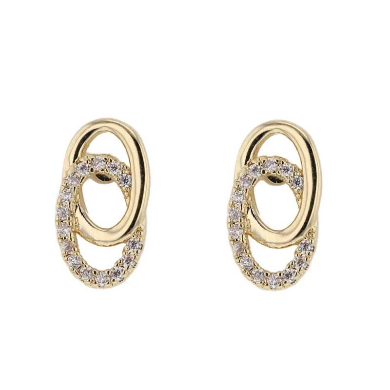 Boucles d'oreilles Sully Doubles Ovales en plaqué or