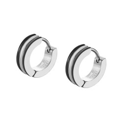 Boucles d'oreilles Lotus Style, Créoles en acier