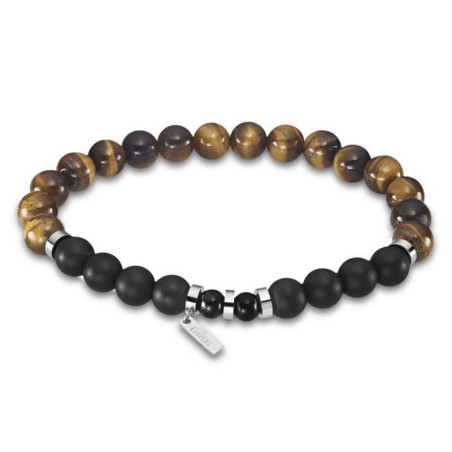 Bracelet Lotus Style, perles noires et marrons - LS2190-2/3