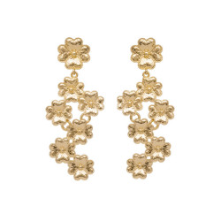 Boucles d'oreilles Multitudes de Fleurs, en plaqué or