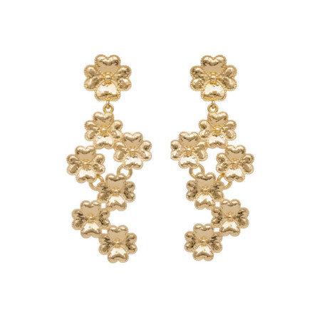 Boucles d'oreilles Multitudes de Fleurs, en plaqué or