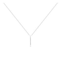 Collier Baguette La Garconne Diamant, en argent