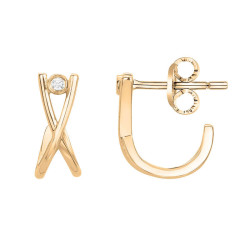 Boucles d'oreilles Croisées doré La Garconne Diamant