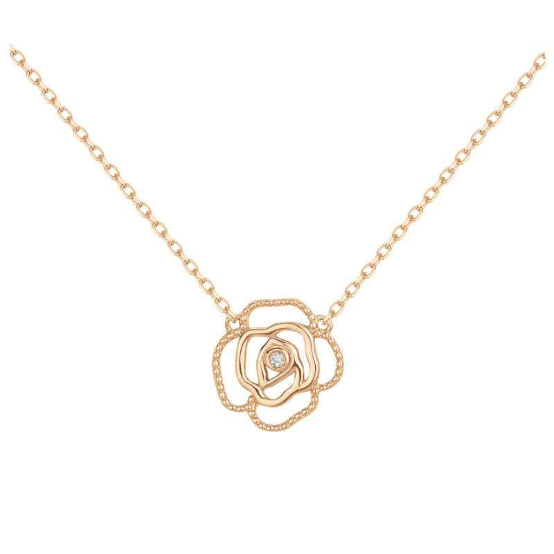 Collier Fleur doré La Garconne Diamant, en plaqué or