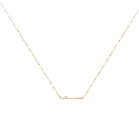 Collier Barre Fine doré La Garconne Diamant