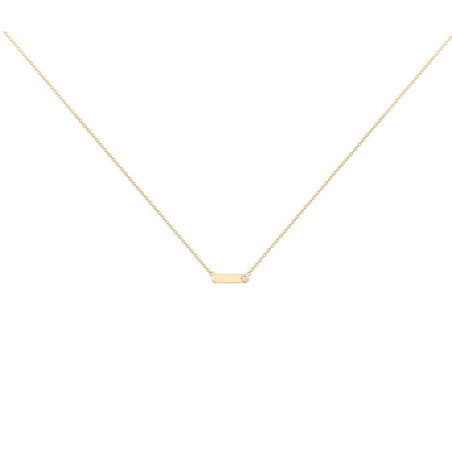 Collier personnalisable La Garconne Diamant, en argent plaqué doré