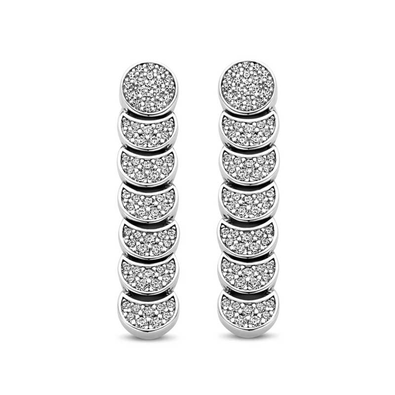 Boucles d'oreilles Naiomy, Pendantes, ornées d'oxydes et en argent