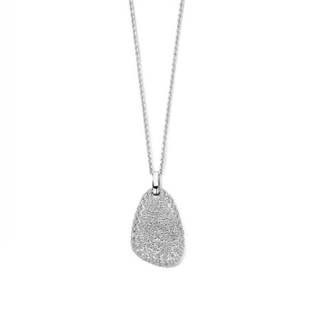 Collier Naiomy, pendentif Goutte, empierré d'oxydes en argent