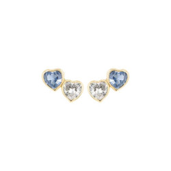 Boucles d'oreilles Double Coeurs en oxydes.