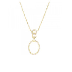 Collier Sully Ovale, en plaqué or et oxydes de zirconium