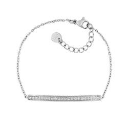 Bracelet Barrette empierrée, en acier et strass