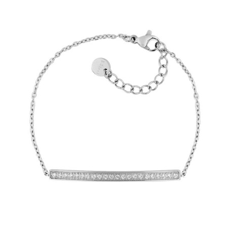 Bracelet Barrette empierrée, en acier et strass