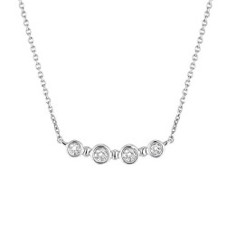 Collier Fantaisie Diamants, en or blanc 750 millièmes