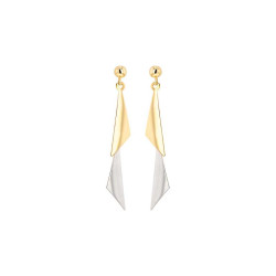 Boucles d'oreilles Fantaisies bicolores, en or 375 millièmes