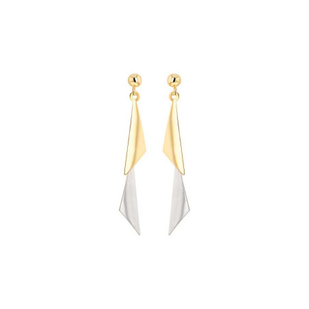 Boucles d'oreilles Fantaisies bicolores, en or 375 millièmes
