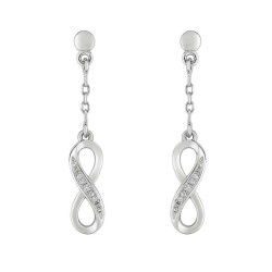 Boucles d'oreilles pendantes Infinies, en argent