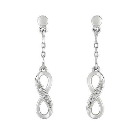 Boucles d'oreilles pendantes Infinies, en argent