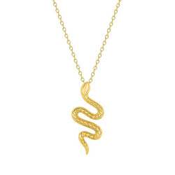 Collier Serpent en acier doré