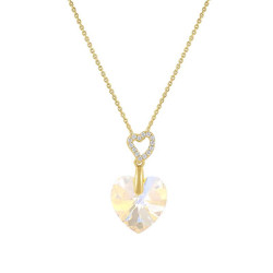 Collier Crystal Jewellery, Coeur étincelant, en argent doré