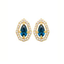 Boucles d'oreilles Reflet Céleste, plaqué or et oxyde