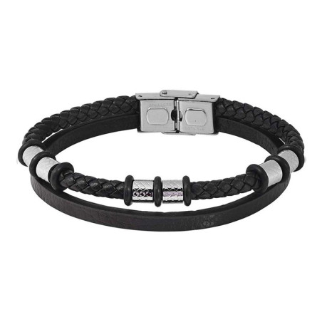 Bracelet Harvey Stone, Acier&Cuir