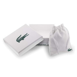 Bracelet Lacoste cuir vert Crocodile Argenté