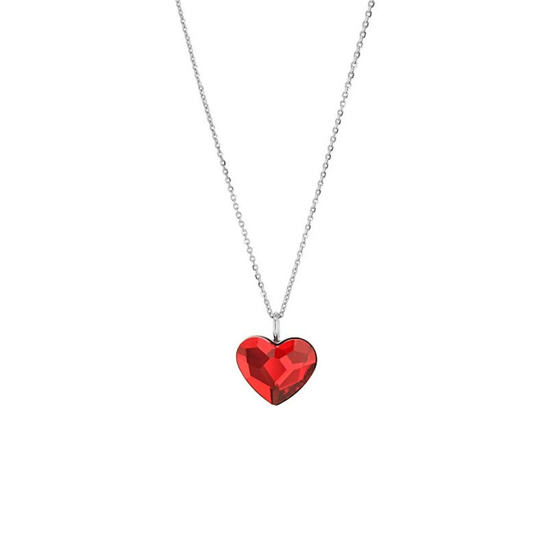 Collier Crystal Jewellery, Coeur Rouge en cristal de Svarowski et en argent