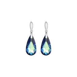 Boucles d'oreilles, Crystal Jewellery, bleues et argent