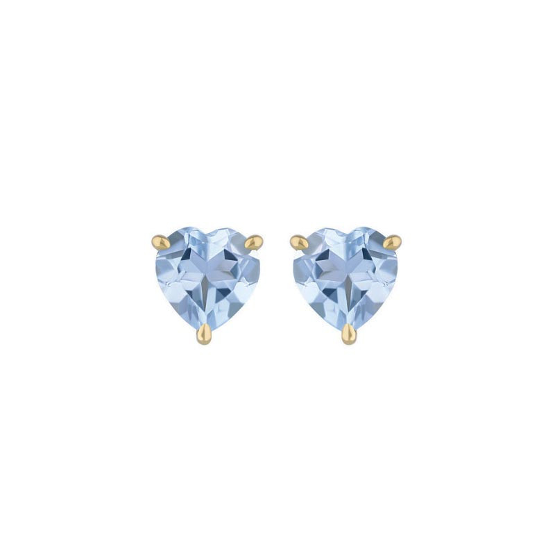 Boucles d'oreilles Coeurs Topaze et or jaune 375 millièmes