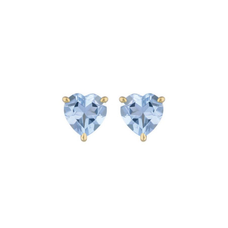 Boucles d'oreilles Coeurs Topaze et or jaune 375 millièmes