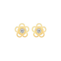 Boucles d'oreilles Fleurs, en or 375 millièmes