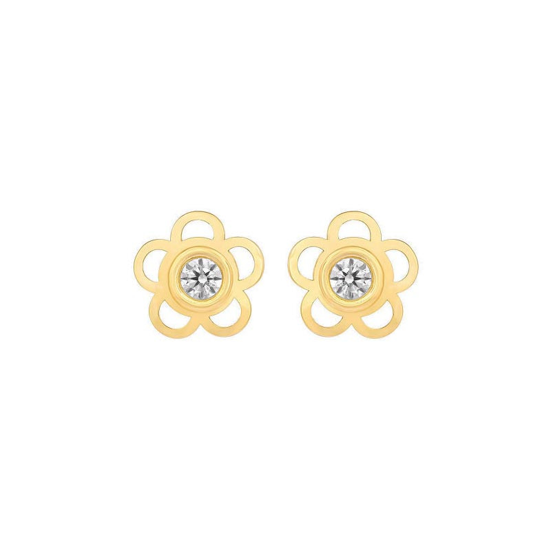 Boucles d'oreilles Fleurs, en or 375 millièmes