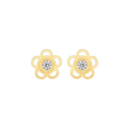 Boucles d'oreilles Fleurs, en or 375 millièmes